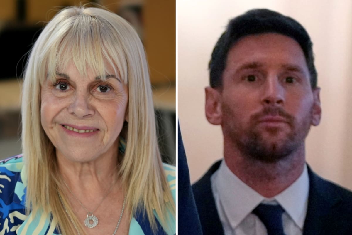 La expareja de Diego Maradona, Claudia Villafañe, junto al astro argentino Lionel Messi