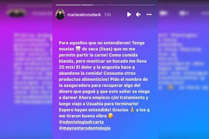 La explicación de la actriz (Foto Instagram @maletecuidaacv)