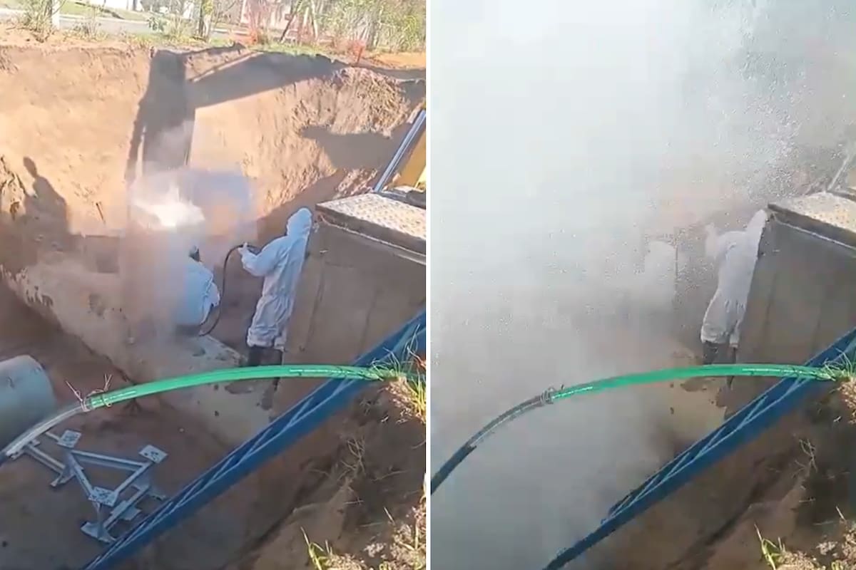 La explosión impactó contra dos trabajadores que realizaban arreglos