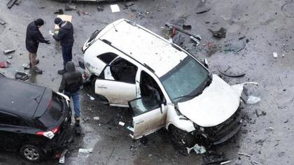 La explosión ocurrió el lunes por la mañana frente a un bloque de apartamentos al sur de Moscú.