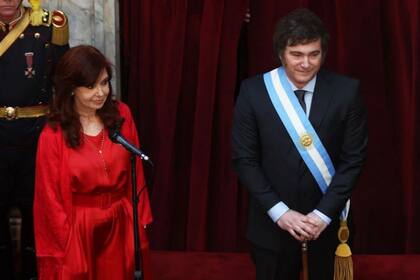 La expresidenta Cristina Kirchner y Javier Milei