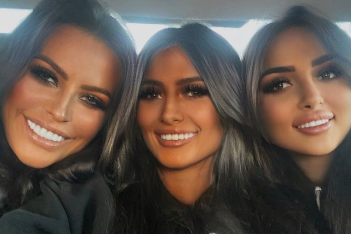 La exprincesa de Qatar Kasia Gallanio, junto a dos de sus hijas