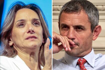 La extitular de AySA, Malena Galmarini, junto al presidente de la Cámara de Diputados, Martín Menem