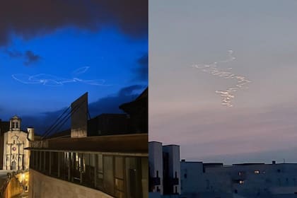 La extraña figura en el cielo generó alerta y miedo (Foto: Twitter @Armeteo / @OlivierDA555)