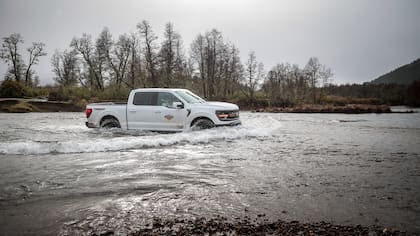 La F-150 Tremor en su cruce tranquilo por el río