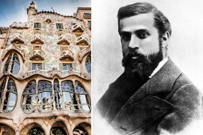 La fachada completa de Casa Batlló del arquitecto Antpnio Gaudí