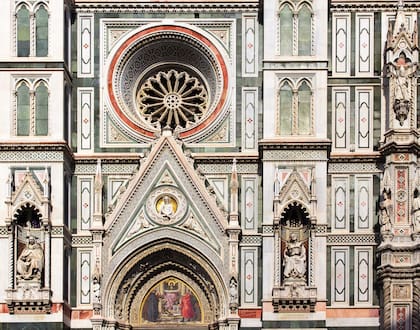 La fachada del Duomo, la catedral Santa María del Fiore.