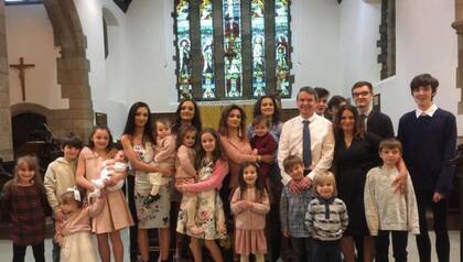 La familia Radford cuando el más pequeño estaba en la panza