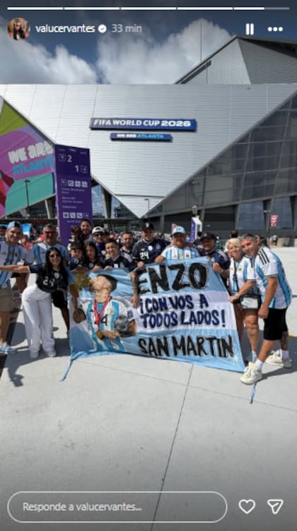 La familia de Enzo Ferández llegó al estadio (Foto: Instagram @valucervantes)