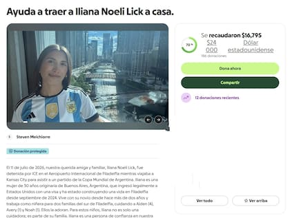 La familia de Iliana Lick organizó un GoFundMe para costear la defensa legal de la argentina