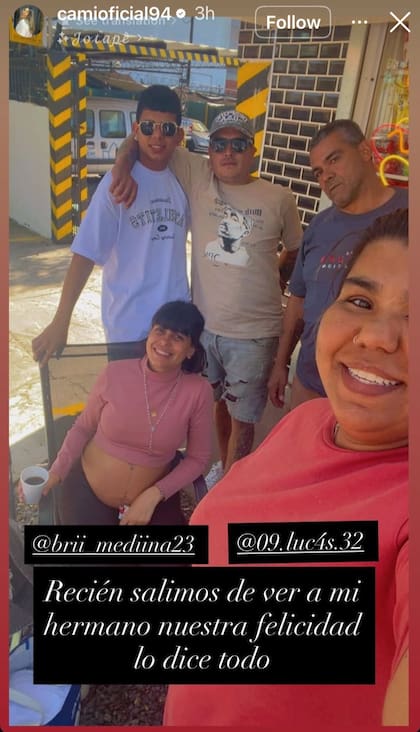 La familia de Thiago este martes, luego de visitarlo en el hospital
