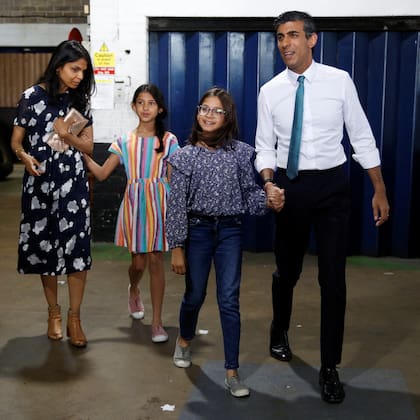 La familia del nuevo primer ministro británico Rishi Sunak