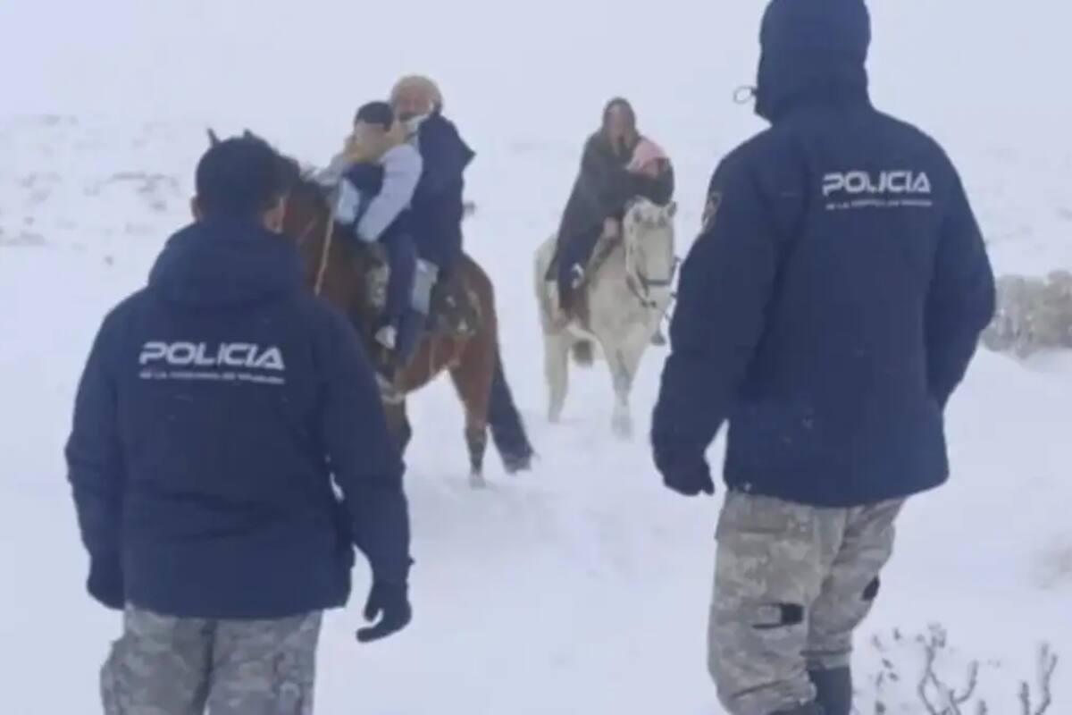 La familia fue rescatada por agentes de la Policía de Neuquén