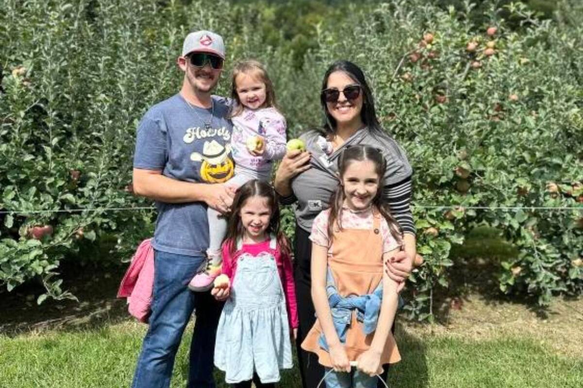 La familia Lammert, antes del nacimiento de Valentina, la más pequeña de sus hijas