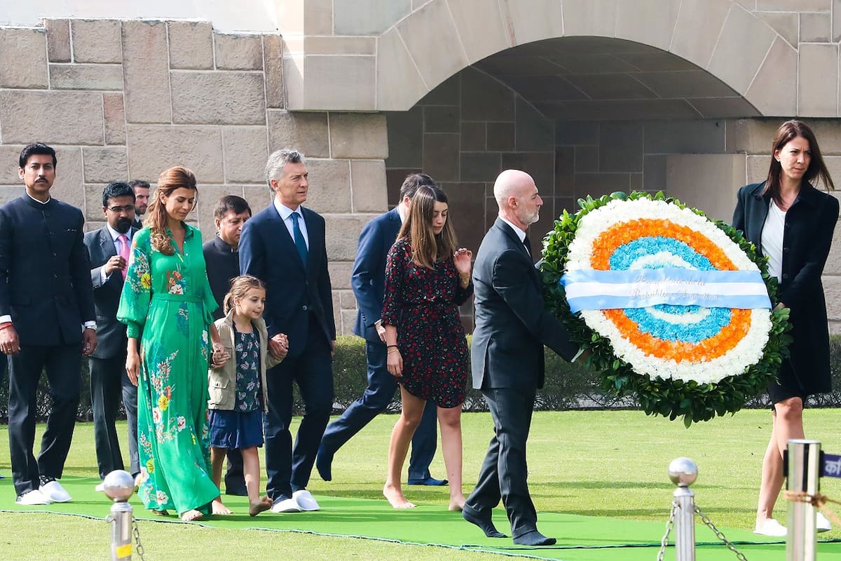 La familia presidencial homenajeó a Gandhi