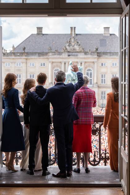 La Familia Real en el palacio de Amalienborg.