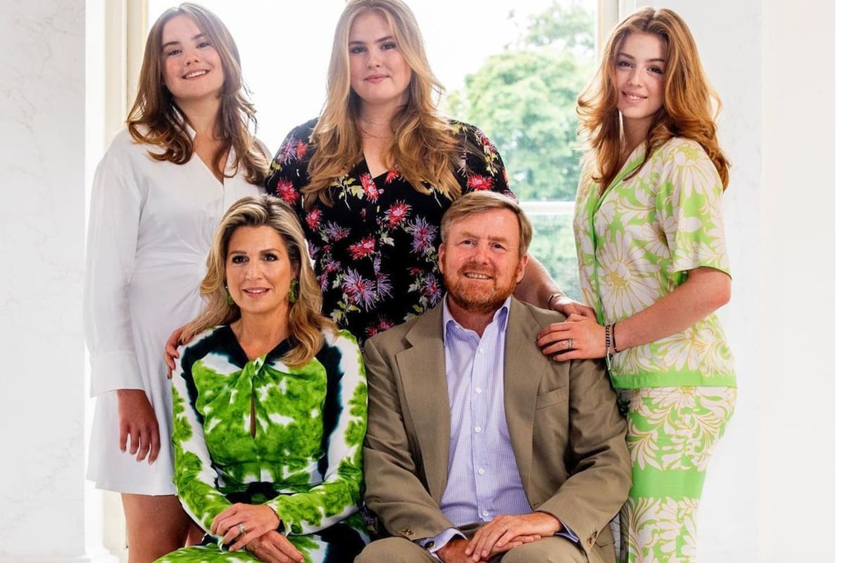 La familia real holandesa posó en el Palacio Noordeinde