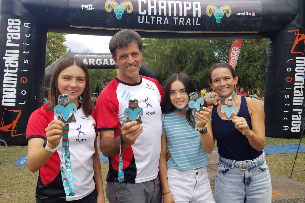 La familia Reggiardo nunca olvidará la competencia Champa Ultra Trail: Julia, Ezequiel, Rocío y Josefina terminaron en el podio.
