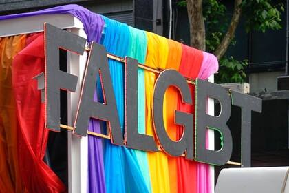 La Federación Argentina LGBT+, durante la última Marcha del Orgullo