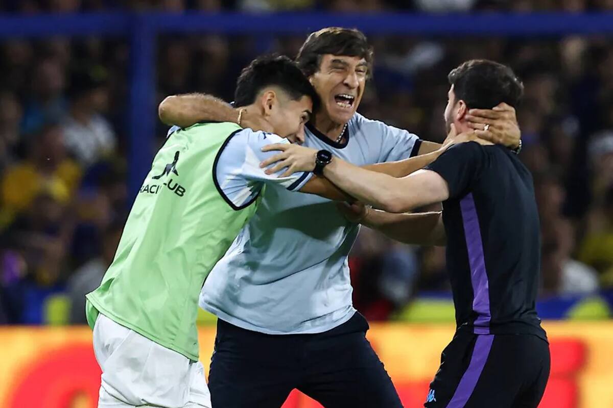 La felicidad de Costas luego de que Racing elimine a Boca en la Bombonera