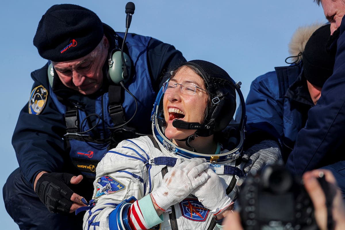 La felicidad de Cristina Koch, al salir de la cápsula