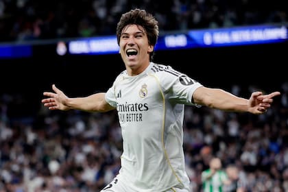La felicidad de Gonzalo García al anotar uno de los tres goles de Real Madrid en el 5 a 1 a Betis (https://x.com/realmadrid)