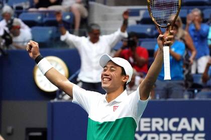 La felicidad de Nishikori, luego de avanzar a las semifinales del US Open
