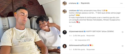 La felicitación de Cristiano Ronaldo a su hijo mayor Cristiano Jr.