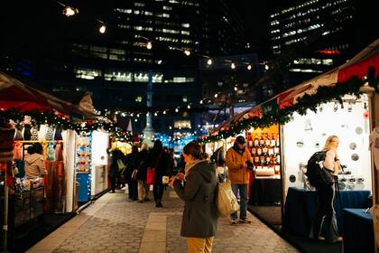 La feria navideña, en Columbus Circle