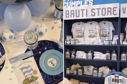 La fiesta contó con la presencia del "Bauti Store", con productos bien argentinos y el nombre del cumpleañero