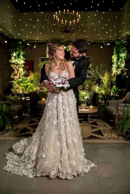 La feliz pareja, ya casada
