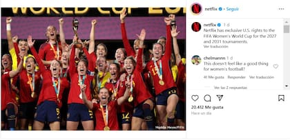 La FIFA firmó un acuerdo con Netflix para transmitir en Estados Unidos los Mundiales femeninos de 2027 y 2031