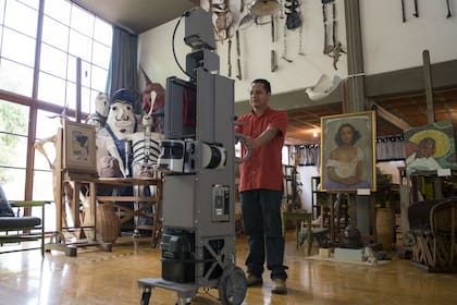 La filmación en una de las casas donde la artista vivió con Diego Rivera