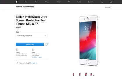 La filtración en el sitio oficial de Apple que menciona la existencia de un iPhone SE con una pantalla similar a los modelos de iPhone 7 y 8