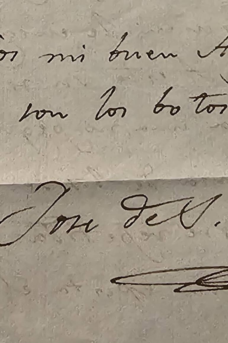 La firma del general José de San Martín en una de las cartas halladas en el archivo del conde de Fife