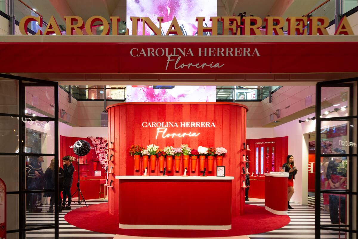 La Florería Herrera en el shopping Unicenter, un espacio especialmente creado por Carolina Herrera para presentar su nueva fragancia.