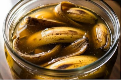 La fórmula de la cáscara de banana en vinagre