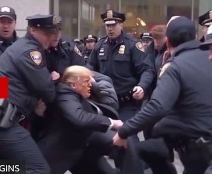 La foto creada por inteligencia artificial de Donald Trump, por un usuario anónimo vía Midjourney
