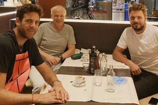 Encuentro. Del Potro estuvo con Wawrinka, en Suiza, tras pasar por el quirófano