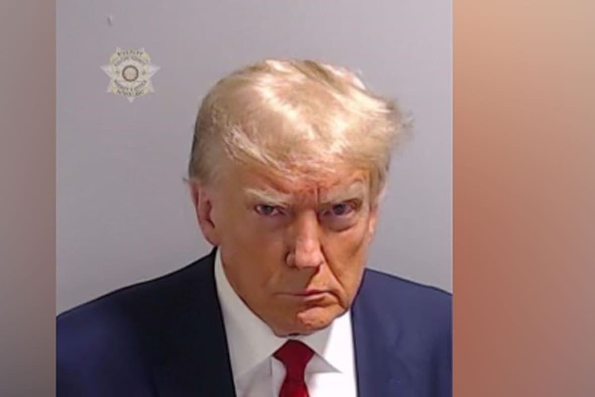 La foto de Donald Trump en una prisión del condado de Fulton en el estado de Atlanta