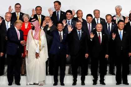 La foto de familia de los líderes del G-20, en Osaka