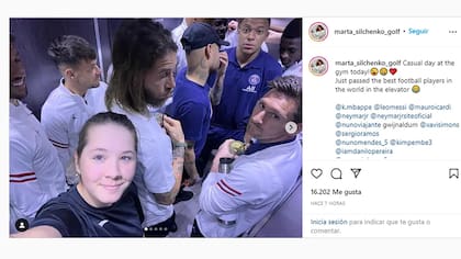 La foto de la golfista rusa con los jugadores del Paris Saint Germain