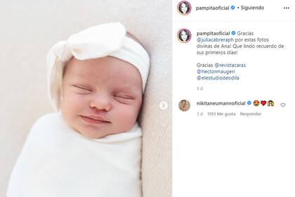 La foto de la hija de Pampita Ardohain y el mensaje que le dejó Nicole Neumann