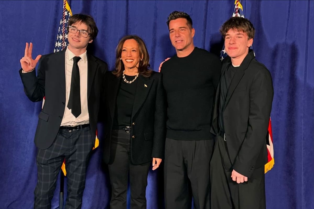 La foto de Ricky Martin junto a sus hijos y Kamala Harris
