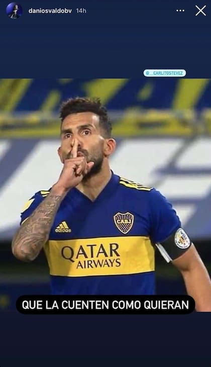 La foto de Tevez que Osvaldo eligió para festejar el Superclásico