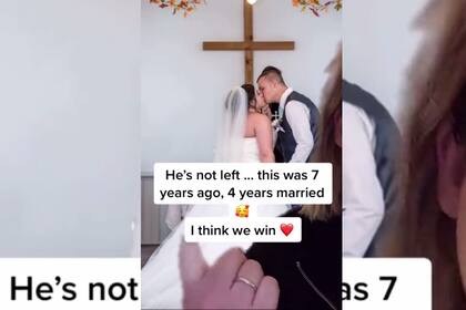 La foto del feliz momento, en Tik Tok.