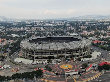 La foto del miércoles 11 de junio de 2025 muestra el estadio Azteca en Ciudad de México (AP Foto/Fernando Llano)