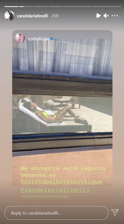 La foto fue tomada por Coti y luego replicada por Candelaria en su Instagram