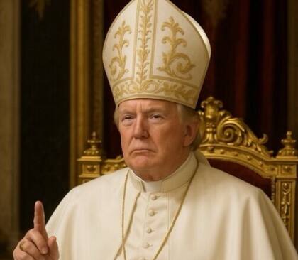 La foto hecha con IA que posteó Trump vestido de Papa, el año pasado