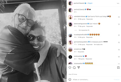 La foto junto a su madre que publicó Pocho Lavezzi (Foto: Instagram
@pocho22lavezzi)